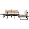 vidaXL Garden Dining Set 3 pcs Taupe Steel