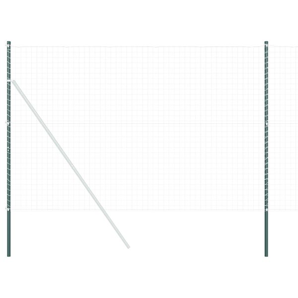 vidaXL Fence Post 2 pcs Green Powder-coated steel