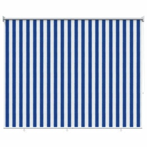 vidaXL Outdoor Roller Blind 90% UV Block Blue and White Stripe HDPE