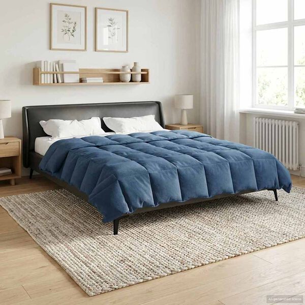 vidaXL Full Year Duvet Quilted Dark Blue 200 x 220 cm Microfiber