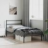vidaXL Metal Bed Frame without Mattress with Headboard Black 107x203cm