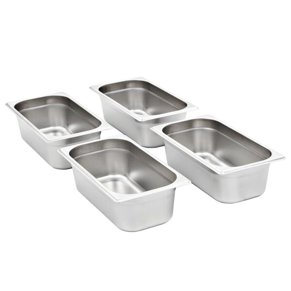 vidaXL Gastronorm Containers 8 pcs GN 1/3 100 mm Stainless Steel