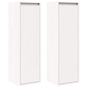 vidaXL Wall Cabinets 2 pcs White 30x30x100 cm Solid Pinewood