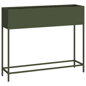vidaXL Raised Garden Planter Olive green 100 x 26 x 82 cm Steel