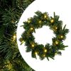 vidaXL Christmas Wreath Green &Oslash; 30 cm PVC and PE 25 LEDs