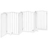 vidaXL Dog Gate with Door Foldable 6 Panels White 300 cm&nbsp;Poplar Wood