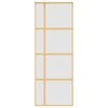 vidaXL Sliding Door Gold 76x205 cm Frosted ESG Glass and Aluminium