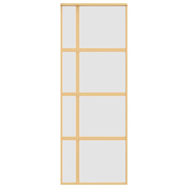 vidaXL Sliding Door Gold 76x205 cm Frosted ESG Glass and Aluminium