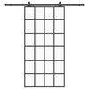 vidaXL Sliding Door with Hardware Set Black 102x205 cm ESG Glass