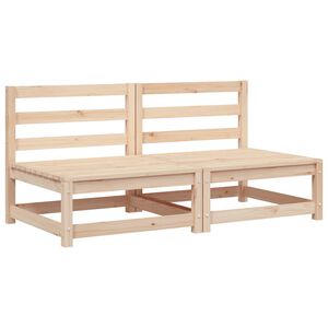 vidaXL Garden Sofas Armless 2 pcs 70x70x67 cm Solid Wood Pine