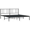 vidaXL Metal Bed Frame without Mattress with Headboard Black 193x203cm