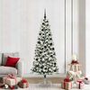 vidaXL Artificial Hinged Christmas Tree Green and White 210 cm