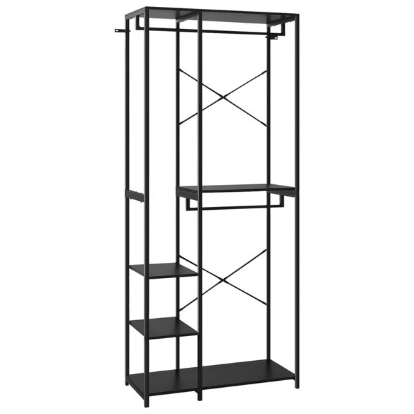 vidaXL Wardrobe Black 90x40x213 cm Metal and Engineered Wood