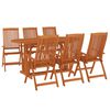 vidaXL 7 Piece Garden Dining Set Solid Wood Eucalyptus