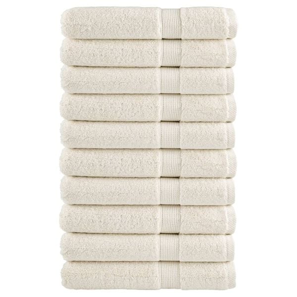 vidaXL Premium Sauna Towels SOLUND 10 pcs Cream 80x200 cm 600 gsm
