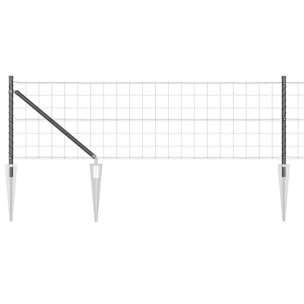 vidaXL Fence with Posts Grey 0.4 x 50 m Steel