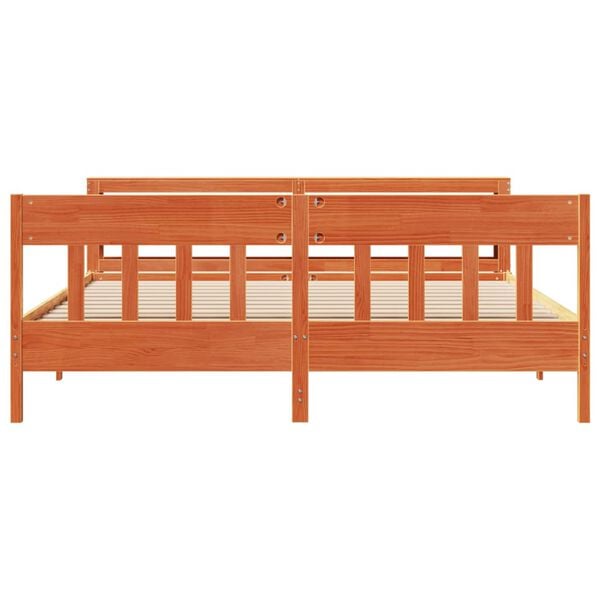 vidaXL Bed Frame without Mattress Wax Brown 180x200 cm Super King Solid Wood Pine