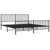 vidaXL Metal Bed Frame without Mattress with Footboard Black 180x200cm
