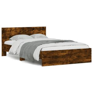 vidaXL Bed Frame without Mattress Smoked Oak 120x190 cm Small Double