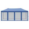 vidaXL Folding Party Tent with Sidewalls Blue 3x6 m