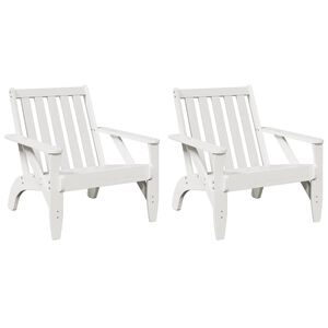 vidaXL Garden Adirondack Chairs 2 pcs White 75x77x77 cm Solid Wood Pine