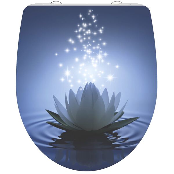 SCH&Uuml;TTE Duroplast High Gloss Toilet Seat with Soft-Close WATER LILY