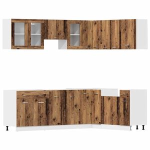 vidaXL 11 Piece Kitchen Cabinet Set Lyon" Old Wood Engineered Wood