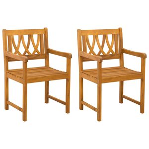 vidaXL Outdoor Bench 2 pcs Natural 56 x 55.5 x 90 cm Solid Acacia Wood