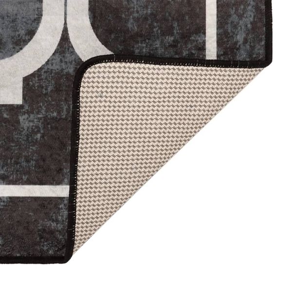 vidaXL Rug Washable Black and White 190x300 cm