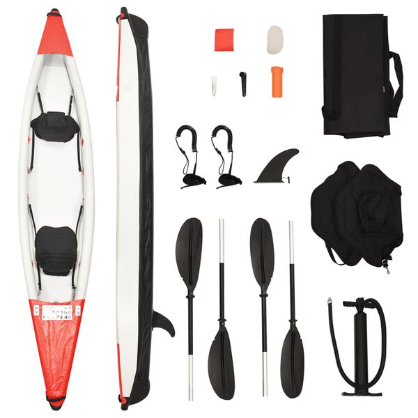 vidaXL Inflatable Kayak Red 424x81x31 cm Polyester