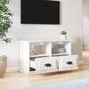 vidaXL TV Cabinet High Gloss White 80x35x50 cm Engineered Wood