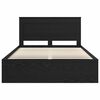 vidaXL Bed Frame with Headboard Black 150 x 200 cm Solid Pine Wood