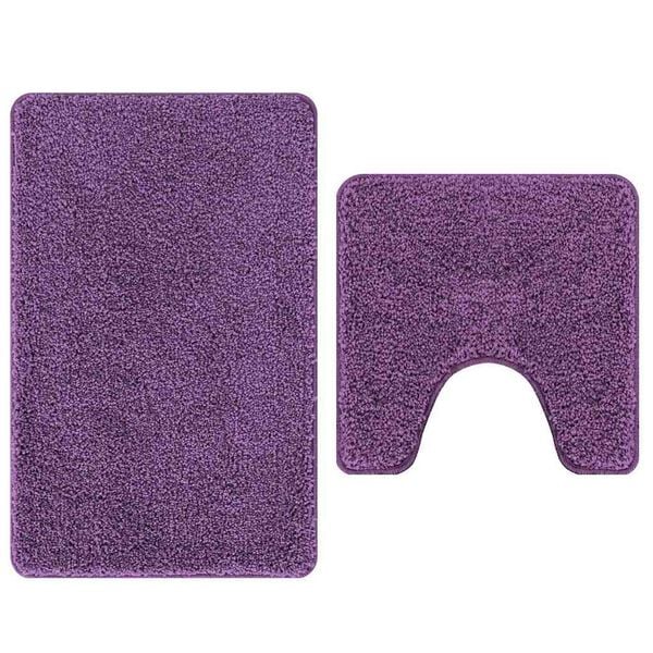 vidaXL Anti-slip Bath Mat Set 2 pcs Purple PP