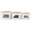 vidaXL Bar Tables Drum Shape 3 pcs Solid Rough Wood Mango