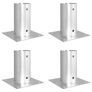 vidaXL Round Ground Anchor 4 pcs Silver 15 x 15 x 15 cm Metal