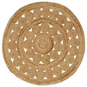 vidaXL Area Rugs Natural &Oslash; 90 cm Jute