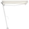 vidaXL Manual Retractable Awning with LED 300x250 cm Cream