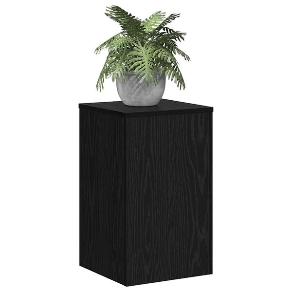 vidaXL Plant Stand 2 pcs Black Oak 30 x 30 x 50 cm Engineered Wood