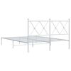 vidaXL Metal Bed Frame without Mattress with Headboard White 140x200cm