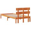 vidaXL Bed Frame with Headboard Brown 80 x 200 cm Solid Pine wood