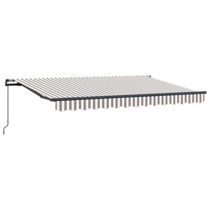 vidaXL Retractable Awning Light Grey and White 450 x 350 cm