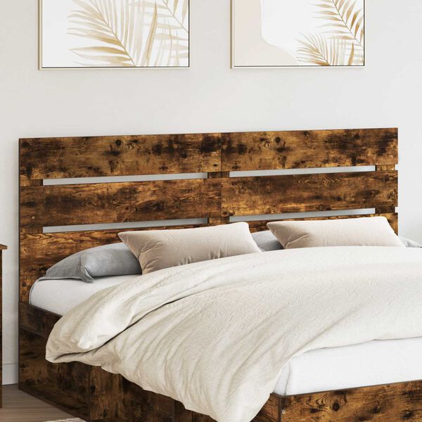 vidaXL Headboard Smoked Oak 200 cm Engineered Wood