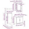 vidaXL Bathroom Furniture Set with Shelf 3 pcs Brown Engineered wood
