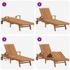 vidaXL Sun lounger Folding with Cushion 2 pcs Brown Solid Teak Wood