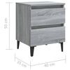 vidaXL Bed Cabinets with Metal Legs 2 pcs Grey Sonoma 40x35x50 cm