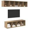 vidaXL TV Cabinet Set Wall-mounted 4 pcs Artisan Oak Engineered Wood