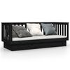 vidaXL Day Bed without Mattress Black 90x190 cm Single Solid Wood Pine
