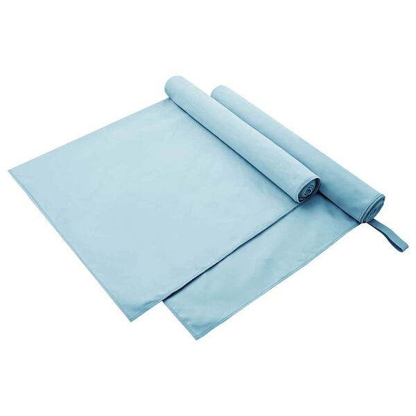 vidaXL Sports Towels 2 pcs Blue 180 x 90 cm Polyester and polyamide