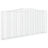 vidaXL Arched Gabion Baskets 4 pcs 400x30x180/200 cm Galvanised Iron