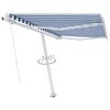 vidaXL Freestanding Manual Retractable Awning 350x250 cm Blue/White
